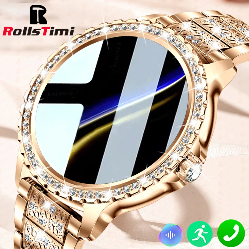 Smartwatch Faces - Moda luksusowe złote kobiety inteligentny zegarek