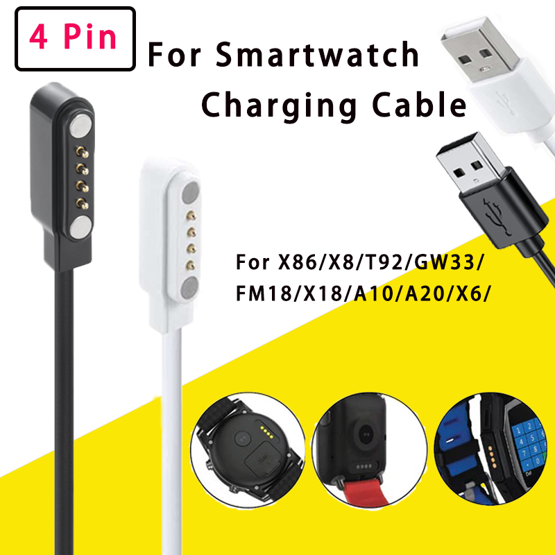 4-pinowy magnetyczny kabel USB – Smartwatch X18 recenzja i cena