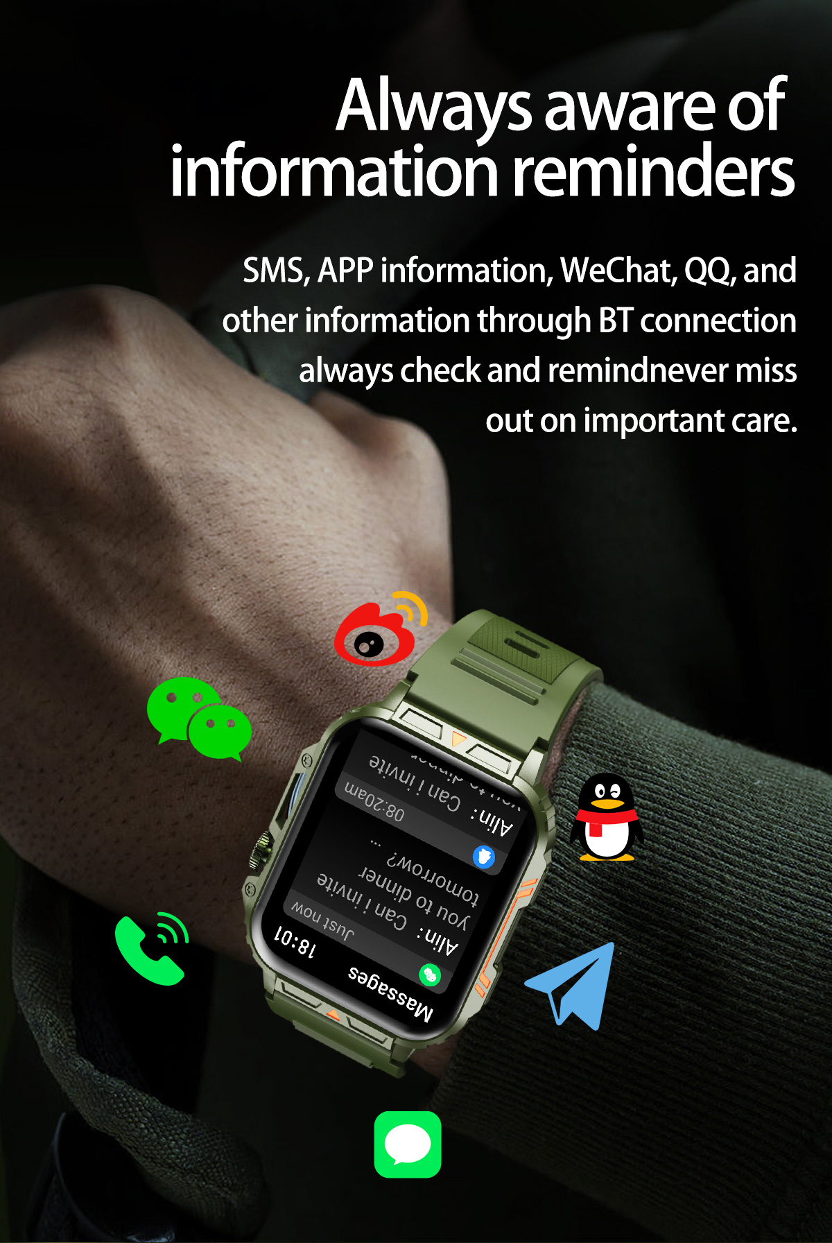1.91 odkryty wojskowy intelige – Smartwatch Faces recenzja i cena