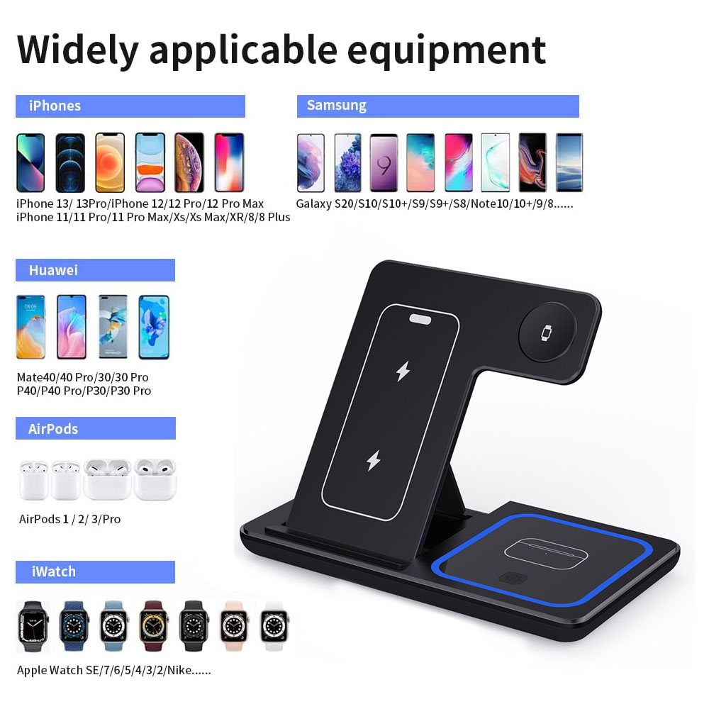 15W 3 w 1 Bezprzewodowa Stacja – Wireless Charger Watch recenzja i cena