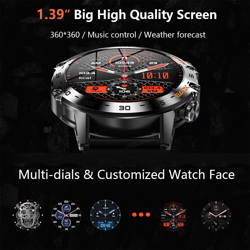 MEVADEN Steel 1.39 cala Męski  – Smartwatch Faces recenzja i cena
