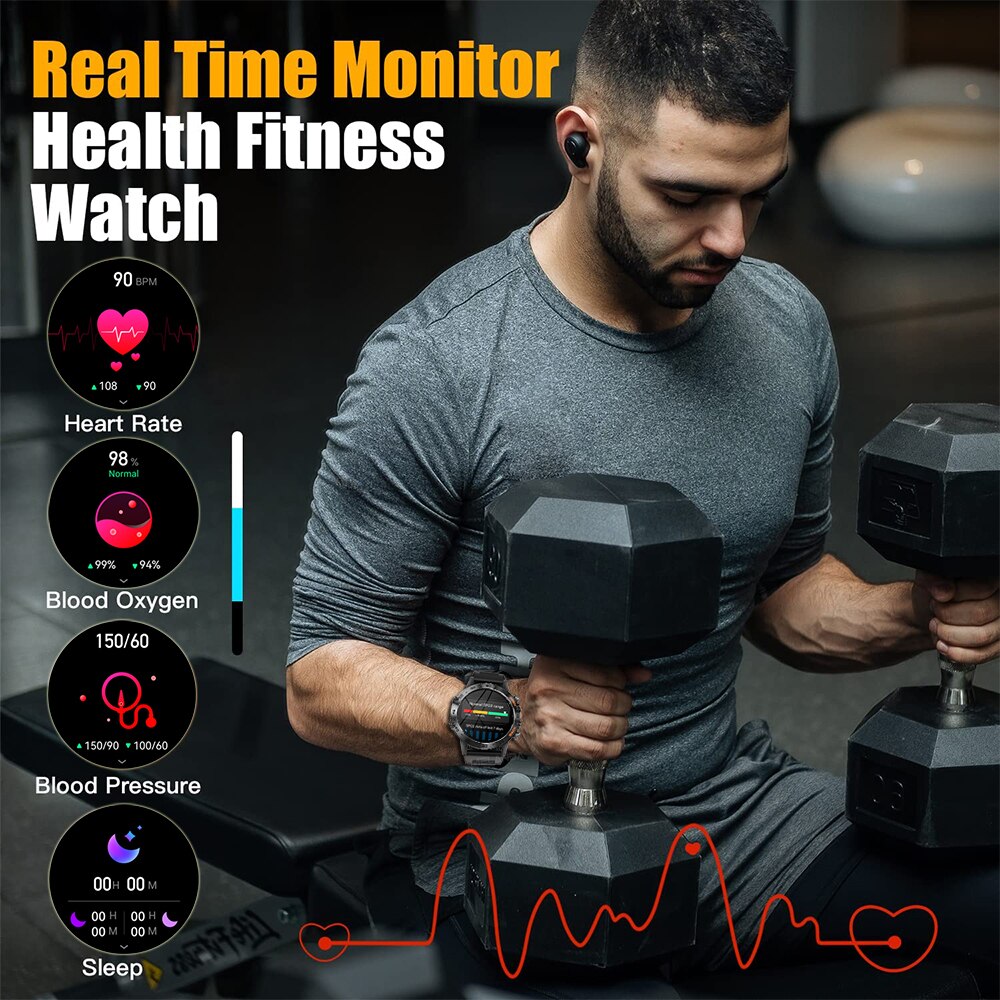 MEVADEN Steel 1.39 cala Męski  – Smartwatch Faces recenzja i cena