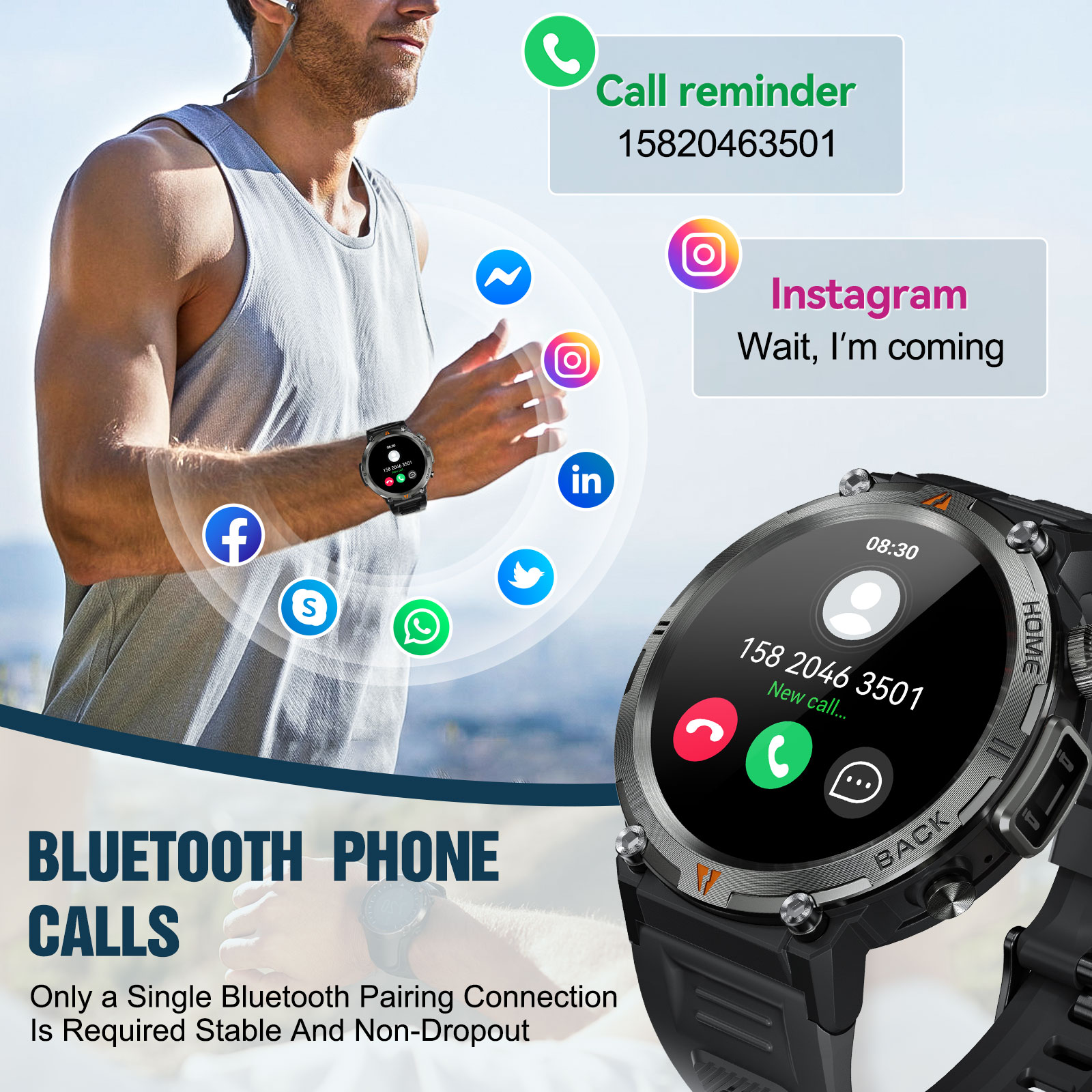 EIGIIS KE3 Bluetooth Call Smar – Smartwatch Faces recenzja i cena